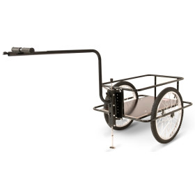 Zeitungswagen Large mit höhenverstellbarer Hochdeichsel und Bodenplatte mit Kunststoffwanne in schwarz, ohne Kunststoffdeckel