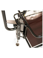 Zeitungswagen Large mit höhenverstellbarer Hochdeichsel und Bodenplatte mit Kunststoffwanne in schwarz, ohne Kunststoffdeckel