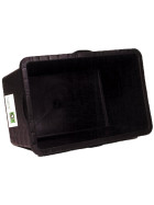 Zeitungswagen Large mit höhenverstellbarer Hochdeichsel und Bodenplatte mit Kunststoffwanne in schwarz, ohne Kunststoffdeckel