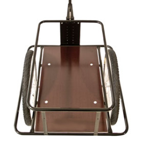 Zeitungswagen Large mit höhenverstellbarer Hochdeichsel und Bodenplatte ohne Kunststoffwanne mit Kunststoffauflagedeckel