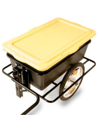 Zeitungswagen Large mit höhenverstellbarer Hochdeichsel und Bodenplatte ohne Kunststoffwanne mit Kunststoffauflagedeckel