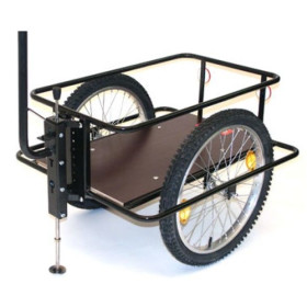 Zeitungswagen Large mit höhenverstellbarer Hochdeichsel und Bodenplatte mit Kunststoffwanne in schwarz, mit Kunststoffauflagedeckel