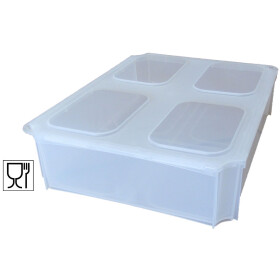 Pizzateigbehälter Set 3 Stk. mit Klickdeckel transparent stapelbar für Pizzeria und Hobby