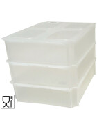 Pizzateigbehälter Set 3 Stk. mit Klickdeckel transparent stapelbar für Pizzeria und Hobby