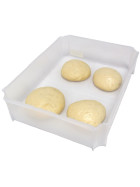 3 x Teigballenbehälter transluzent Größe 35,5 x 27,5 x 8,5 cm + 3 x Klickdeckel transparent