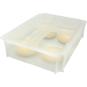 1 x Teigballenbehälter transluzent Größe 35,5 x 27,5 x 8,5 cm + 1 x Klickdeckel transparent