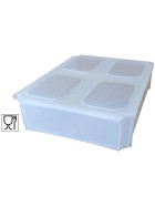 1 x Teigballenbehälter transluzent Größe 35,5 x 27,5 x 8,5 cm + 1 x Klickdeckel transparent