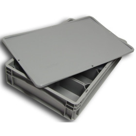 SET1-Einsatzbehälter+Klickdeckel Auflagedeckel grau