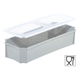 SET1-Einsatzbehälter+Klickdeckel Auflagedeckel grau