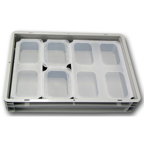 SET1-Einsatzbehälter+Klickdeckel Auflagedeckel transluzent