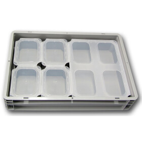 SET2-Einsatzbehälter+Klickdeckel Auflagedeckel transluzent