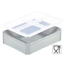 SET3-Einsatzbehälter+Klickdeckel Auflagedeckel grau