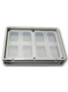 SET3-Einsatzbehälter+Klickdeckel Auflagedeckel grau