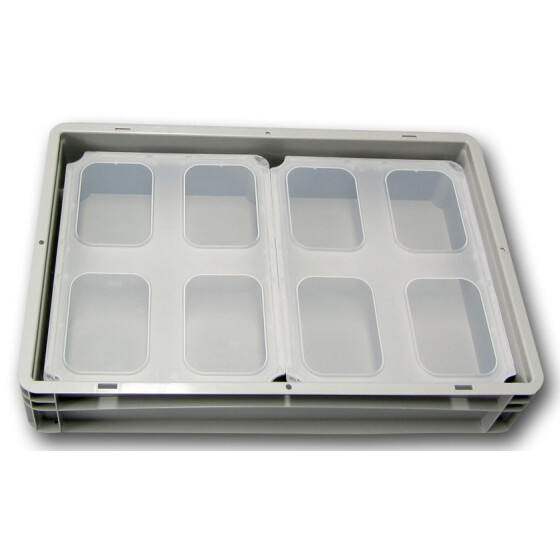 SET3-Einsatzbehälter+Klickdeckel Auflagedeckel transluzent