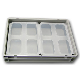 SET3-Einsatzbehälter+Klickdeckel Auflagedeckel transluzent