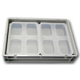 SET3-Einsatzbehälter+Klickdeckel Scharnierdeckel transluzent