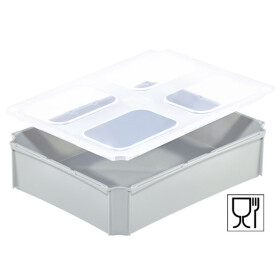 SET3-Einsatzbehälter+Klickdeckel Scharnierdeckel transluzent