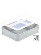 SET3-Einsatzbehälter+Klickdeckel Scharnierdeckel transluzent