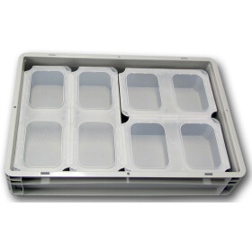 SET4-Einsatzbehälter+Klickdeckel Auflagedeckel grau