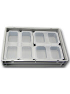 SET4-Einsatzbehälter+Klickdeckel Auflagedeckel grau