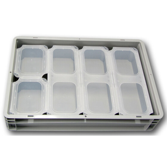 SET6-Einsatzbehälter+Klickdeckel Auflagedeckel transluzent