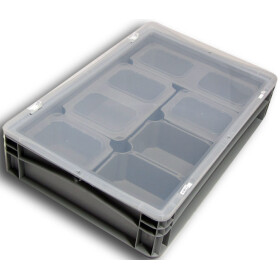 SET6-Einsatzbehälter+Klickdeckel Scharnierdeckel transluzent