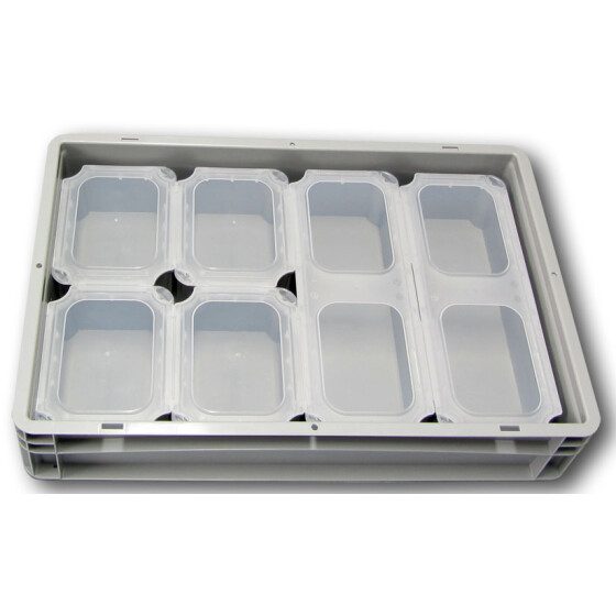 SET9-Einsatzbehälter+Klickdeckel Auflagedeckel grau