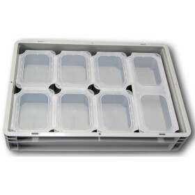 SET10-Einsatzbehälter+Klickdeckel Auflagedeckel transluzent