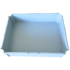 1 x Teigballenbehälter grau Größe 35,5 x 27,5 x 8,5 cm + 1 x Klickdeckel transparent