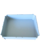 3 x Teigballenbehälter grau Größe 35,5 x 27,5 x 8,5 cm + 3 x Klickdeckel transparent
