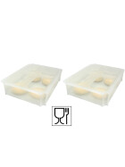 Pizzateigbehälter Set 2 Stk. mit Klickdeckel transparent stapelbar für Pizzeria und Hobby