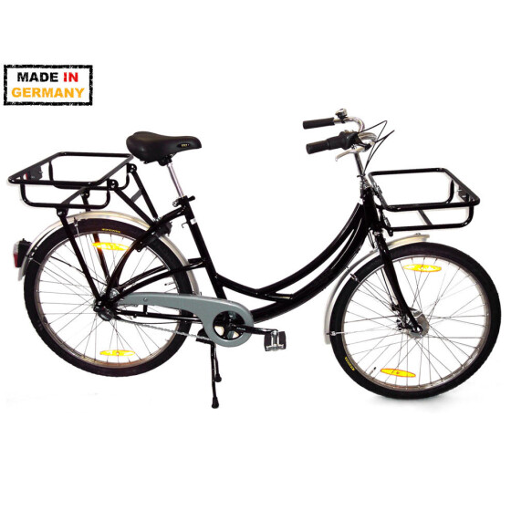 Werksrad Runner Korbträger 40 cm x 30 cm vorne und hinten Schwarz 7-Gang