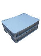 2 x Teigballenbehälter Größe 40x30x7cm + 2x Auflagedeckel, Farbe grau