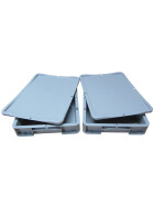 Pizzateigbehälter Set 2 Stück 40x30x7cm mit 2x Auflagedeckel stapelbar für Pizzeria und Hobby