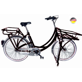 Postfahrrad e-Hopper mit Rollenständer Schwarz 3-Gang