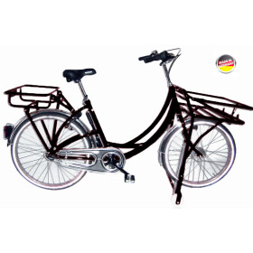 Postfahrrad e-Hopper mit Rollenständer Schwarz 7-Gang