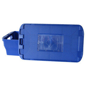 Deckel für Postkisten Farbe blau mit Etikettentasche