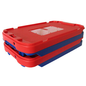 Deckel für Postkisten Farbe blau mit Etikettentasche