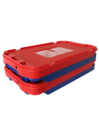 Deckel für Postkisten Farbe rot mit Etikettentasche