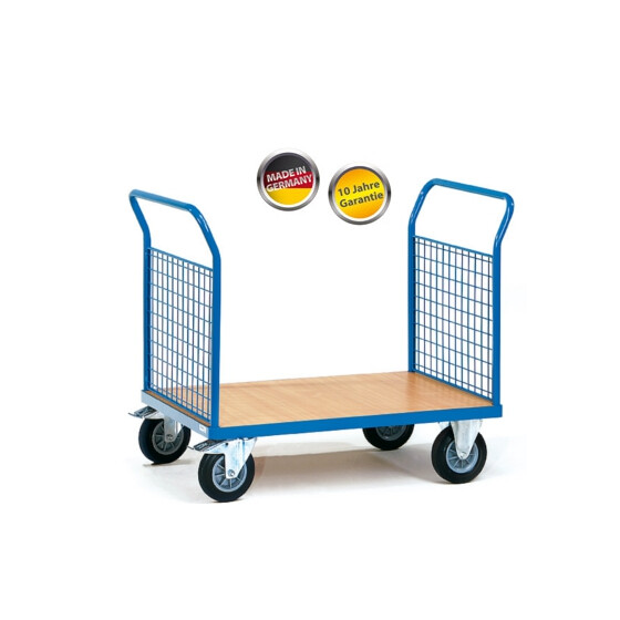 Plattformwagen Doppelstirnwandwagen mit starkem Drahtgitter 850x500 mm