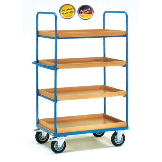 Etagenwagen mit 4 Einlegekästen 1200x800 mm