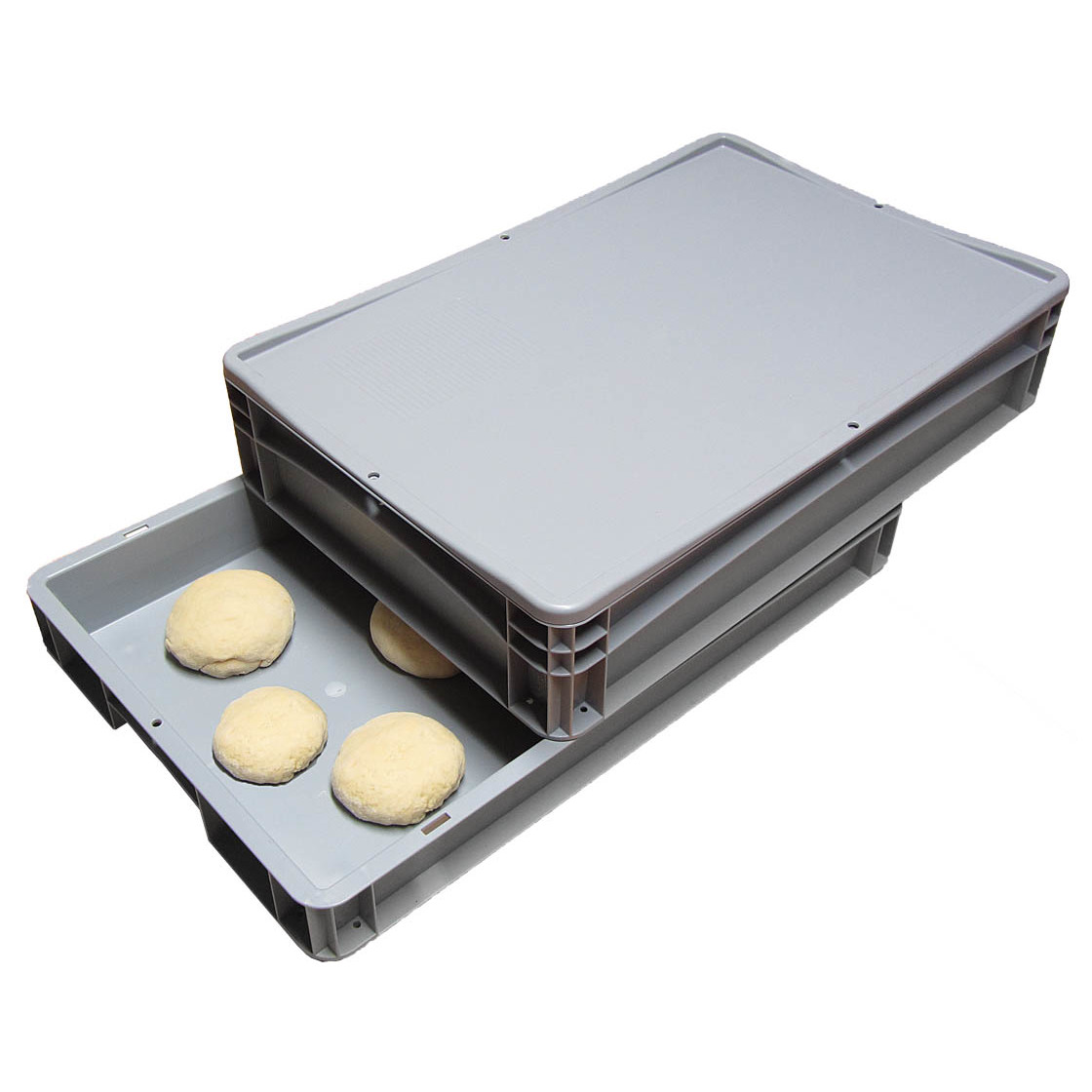 Pizzaballenbehälter 60x40x9,5 Weiß Teig Behälter Box Pizzateig Eurobox