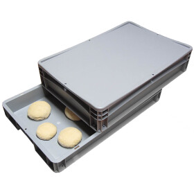 Pizzateigbehälter Set 8 Stück 60x40x12 cm stapelbar für Pizzeria & Hobby