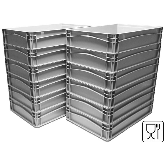 Pizzateigbehälter Set 12 Stück 60x40x12 cm stapelbar für Pizzeria & Hobby