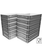 Pizzateigbehälter Set 12 Stück 60x40x12 cm stapelbar für Pizzeria & Hobby