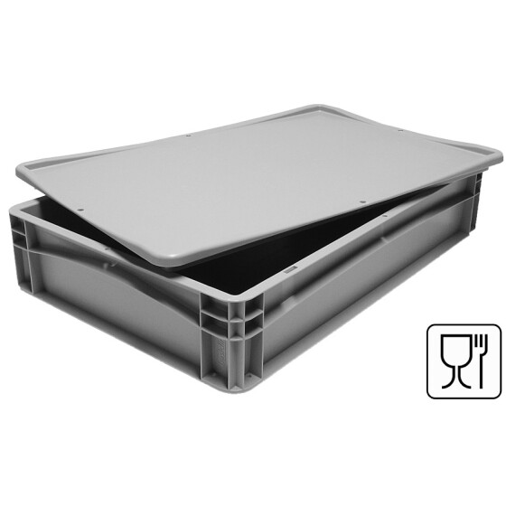 Pizzateigbehälter 60x40x12 cm mit Deckel stapelbar für Pizzeria und Hobby