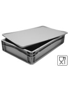 Pizzateigbehälter 60x40x12 cm mit Deckel stapelbar für Pizzeria und Hobby