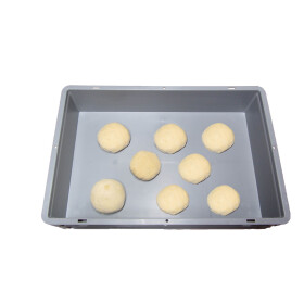 Pizzateigbehälter Set 8 Stück 60x40x12 cm mit Deckel stapelbar für Pizzeria und Hobby