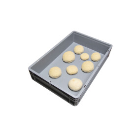 Pizzateigbehälter 60x40x12 cm Set 12 Stück mit Deckel stapelbar für Pizzeria und Hobby