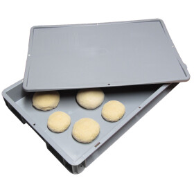 Pizzateigbehälter 60x40x7 cm mit Deckel stapelbar...